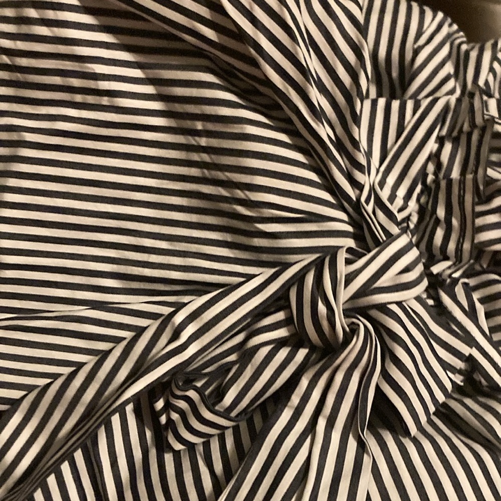 Cupio Women's Top Cotton Pinstriped Blue Size M